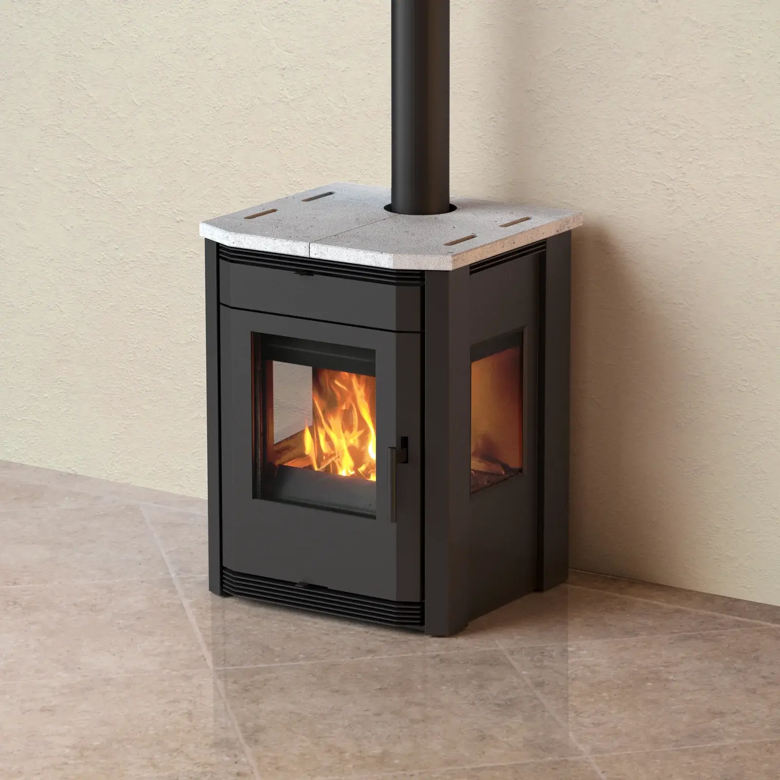 Poêle MBS 3 faces — 8.2 kW vitré sur 3 faces
